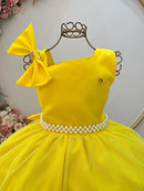 Vestido Infantil Longo Amarelo Luxo Daminhas Formaturas