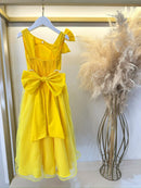 Vestido Infantil Longo Amarelo Luxo Daminhas Formaturas