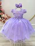 Vestido Infantil Lilás Jardim Encantado Com Renda Festas