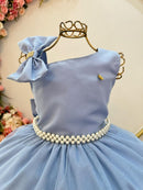 Vestido Infantil Longo Azul Luxo Daminhas Formaturas