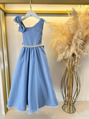 Vestido Infantil Longo Azul Luxo Daminhas Formaturas