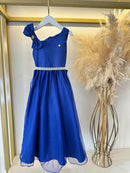 Vestido Infantil Longo Azul Royal Luxo Daminhas Formaturas