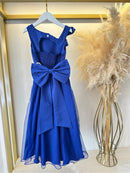 Vestido Infantil Longo Azul Royal Luxo Daminhas Formaturas
