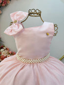 Vestido Infantil Longo Pêssego Luxo Daminhas Formaturas