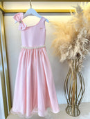Vestido Infantil Longo Pêssego Luxo Daminhas Formaturas