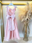 Vestido Infantil Longo Pêssego Luxo Daminhas Formaturas