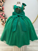 Vestido Infantil Longo Verde Bandeira Daminhas Formaturas