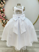 Vestido Infantil Longo Branco Luxo Daminhas Formaturas