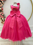 Vestido Infantil Longo Pink Luxo Daminhas Formaturas