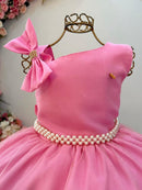 Vestido Infantil Longo Rosa Chiclete Daminhas Formaturas