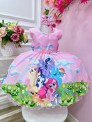 Vestido Infantil My Little Pony Rosa Claro Festas