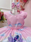 Vestido Infantil My Little Pony Rosa Claro Festas