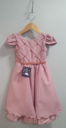 Vestido Infantil Rose Busto Nervura Festas Daminhas