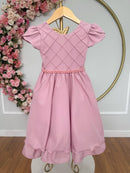 Vestido Infantil Rose C/ Busto Nervura Festas Daminhas
