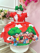 Vestido Infantil Turma da Mônica Vermelho Bolinhas Festas