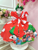 Vestido Infantil Turma da Mônica Vermelho Bolinhas Festas