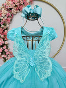 Vestido Infantil Verde Jardim Encantado Renda Metalizada