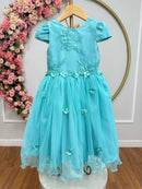 Vestido Infantil Verde Jardim Encantado Renda Metalizada