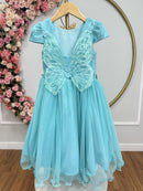 Vestido Infantil Verde Jardim Encantado Renda Metalizada