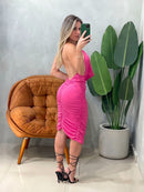 Vestido Curto em Suplex Gola Boba com Colar Ariadine Ref. 1931