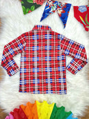 Camisa Infantil Fantasia Quadrilha Junino Festa Vermelho