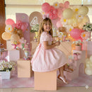 Vestido Miss Sweet Rosa Bebe Lacinhos