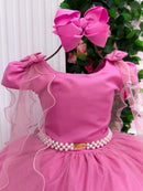 Vestido Banana Club Longo Diamante Rosa Chiclete