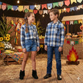 Camisa Flanelada Xadrez Junina James Azul