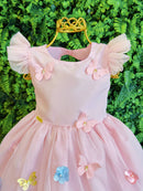 Vestido Bebê Rosa Claro Jardim Encantado Luxo