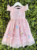Vestido Bebê Rosa Claro Jardim Encantado Luxo