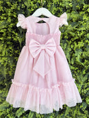 Vestido Bebê Rosa Claro Jardim Encantado Luxo