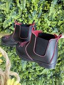 Botinha Infantil Jequinha Junina Caipira Preta Pink Bordada