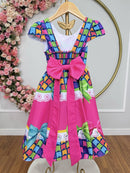 Vestido Infantil Junino Caipira Arraiá Colorido