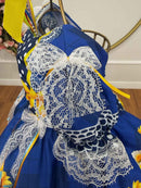 Vestido Infantil Junino Caipira Festas Azul Colorido Florido