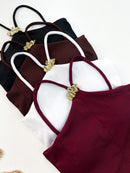 Cropped em Ribana de Alça com Fivela Kemily Ref. 1935