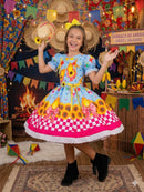 Vestido Marie Junino Luxo Quadrilha das Estrelas Azul