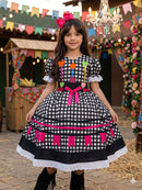 Vestido Marie Junino Luxo Arraia do Amor Preto
