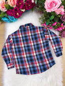 Camisa Flanelada Xadrez Junina Jacson Azul