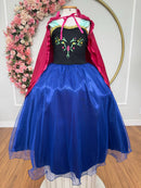 Fantasia Infantil Princesas Anna Frozen C/ Capa Festas Luxo
