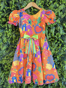 Vestido Infantil Junino Arraiá Cor Laranja Festa São João