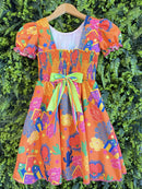Vestido Infantil Junino Arraiá Cor Laranja Festa São João