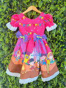 Vestido Infantil Junino Arraiá Pink Festa São João