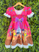 Vestido Infantil Junino Arraiá Pink Festa São João