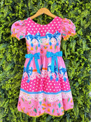 Vestido Infantil Junino Arraiá Rosa Chiclete Festa São João
