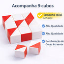 Cubo Kohs Wisc Wais Wasi Teste Raciocínio Lógico 9 Peças na Caixa de Madeira