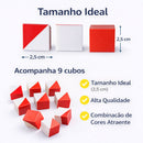 Cubo Kohs Wisc Wais Wasi Teste Raciocínio Lógico 9 Peças na Caixa de Madeira