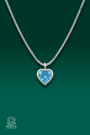 Colar Ponto Luz Coração Azul Tiffany