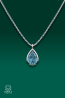 Colar Ponto Luz Gota Azul Tiffany