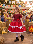 Vestido Junino Mimadine Luxo Fernanda Vermelho