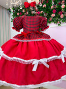 Vestido Junino Mimadine Luxo Fernanda Vermelho